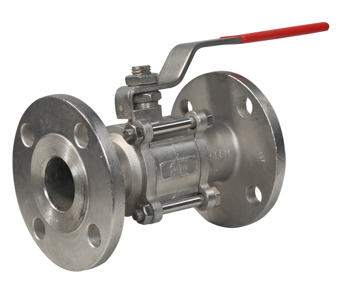 SS 3 piece flanged ball valve